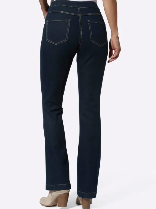 Bootcut-Jeans mit Zierknöpfen
