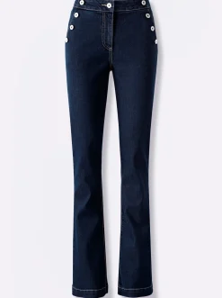 Bootcut-Jeans mit Zierknöpfen