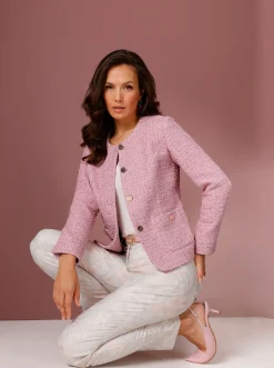 Bouclé-Blazer mit 30% Wolle