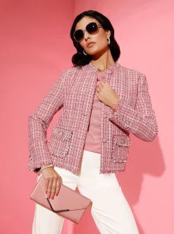 Bouclé-Blazer mit Glitzergarn