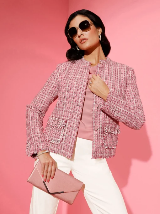 Bouclé-Blazer mit Glitzergarn