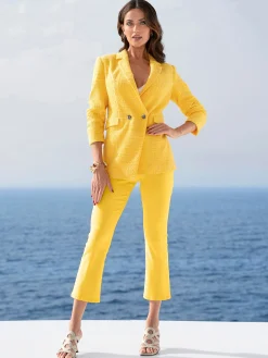 Bouclé-Blazer mit Schulterpolstern
