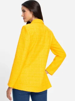 Bouclé-Blazer mit Schulterpolstern