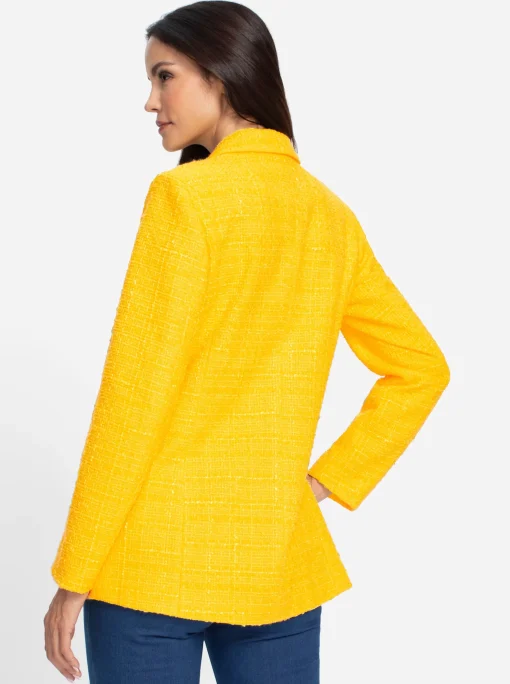 Bouclé-Blazer mit Schulterpolstern