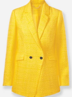 Bouclé-Blazer mit Schulterpolstern