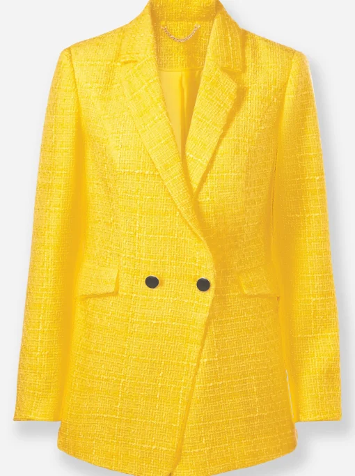 Bouclé-Blazer mit Schulterpolstern