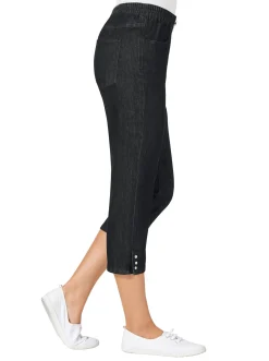 Caprijeans mit Nieten-Verzierung