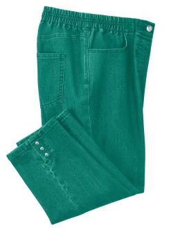Caprijeans mit Nieten-Verzierung