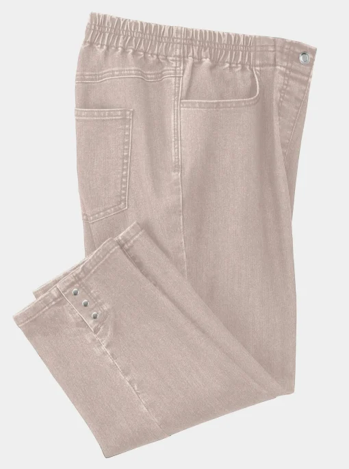 Caprijeans mit Nieten-Verzierung