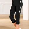 Caprileggings mit kontrastfarbigen Paspeln