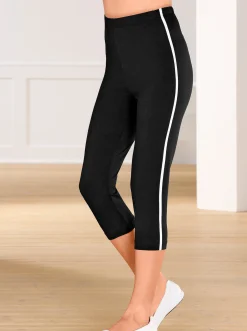 Caprileggings mit kontrastfarbigen Paspeln