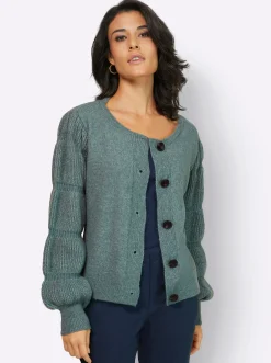 Cardigan aus Grobstrick, mit Wolle