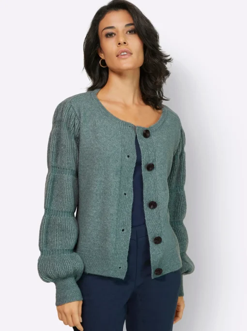 Cardigan aus Grobstrick, mit Wolle