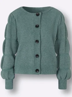 Cardigan aus Grobstrick, mit Wolle