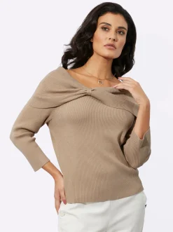 Carmenpullover mit 3/4-Ärmeln