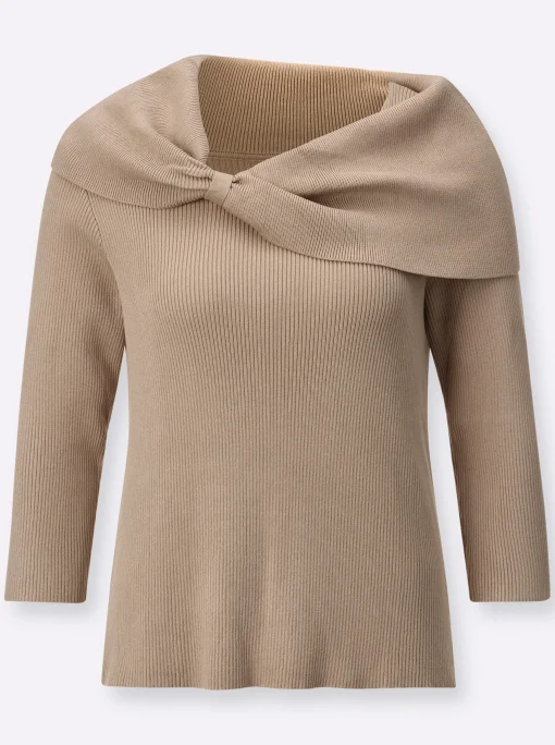 Carmenpullover mit 3/4-Ärmeln