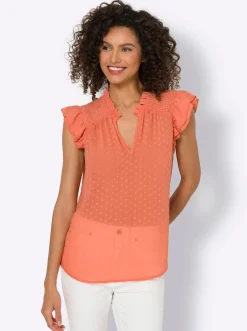 Chiffonbluse mit Flügel-Ärmel