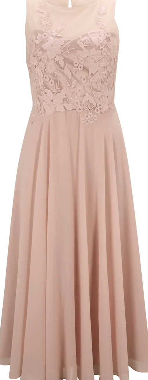 Cocktailkleid mit Blütenstickerei, ärmellos