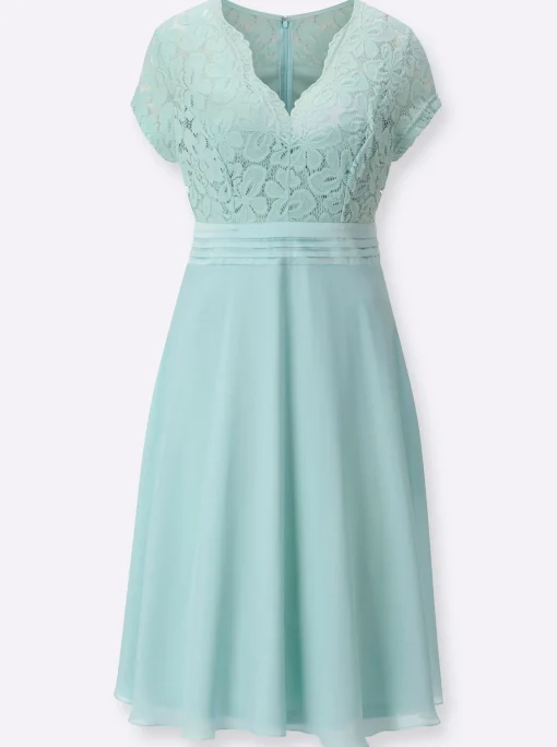 Cocktailkleid mit kunstvollem Spitzeneinsatz