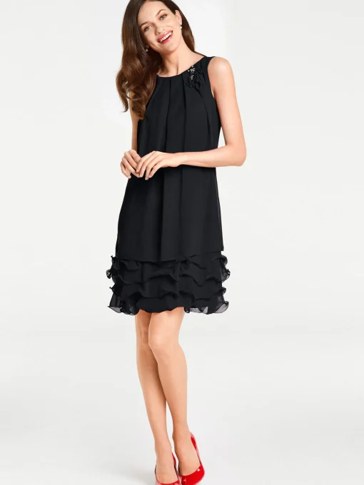 Cocktailkleid mit Rüschen am Saum