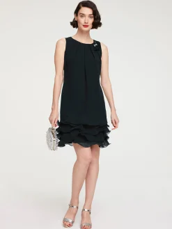 Cocktailkleid mit Rüschen am Saum