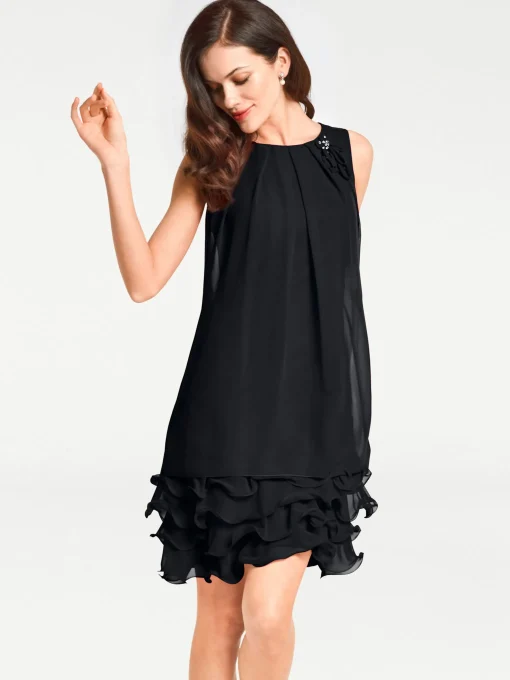 Cocktailkleid mit Rüschen am Saum