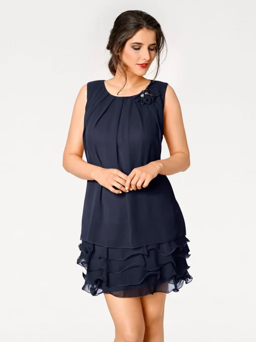 Cocktailkleid mit Rüschen am Saum