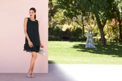 Cocktailkleid mit Rüschen am Saum