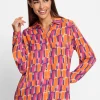Druckbluse in leichter Glanz-Qualität