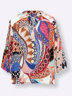 Druckbluse mit Ballonärmeln