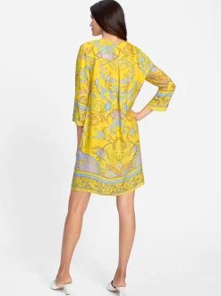 Druckkleid aus Viskose-Satin