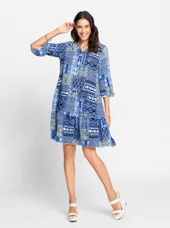 Druckkleid im Patchwork-Stil