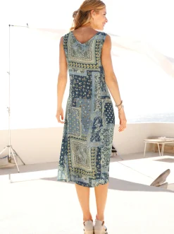 Druckkleid in Bahnenform, figurumspielend