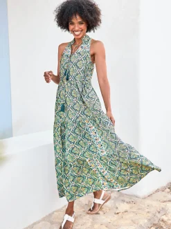 Druckkleid in Maxi-Länge, geblümt