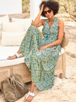 Druckkleid in Maxi-Länge, geblümt