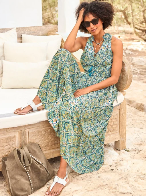Druckkleid in Maxi-Länge, geblümt