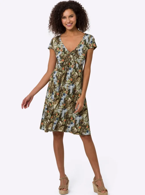Druckkleid mit Bindeband