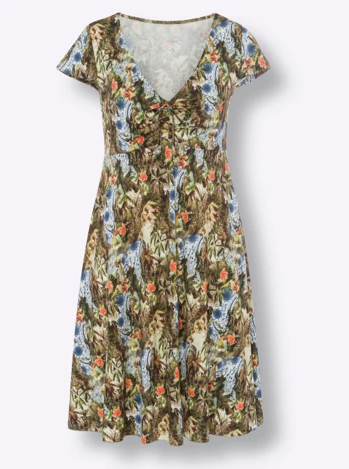 Druckkleid mit Bindeband