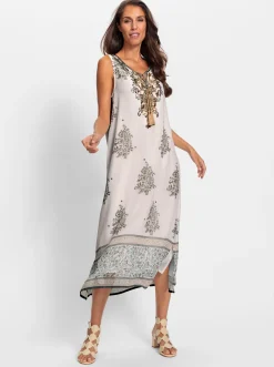 Druckkleid mit blickdichtem Futter
