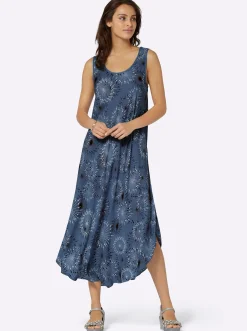 Druckkleid mit Blüten-Muster, figurumspielend