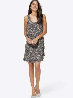 Druckkleid mit Lagen, geblümt