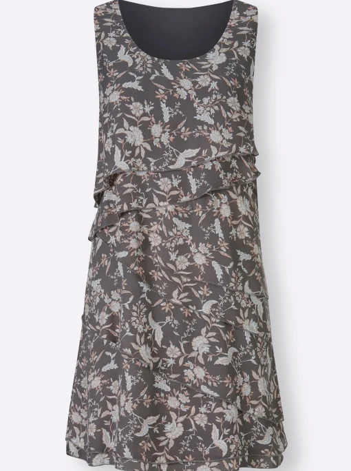 Druckkleid mit Lagen, geblümt