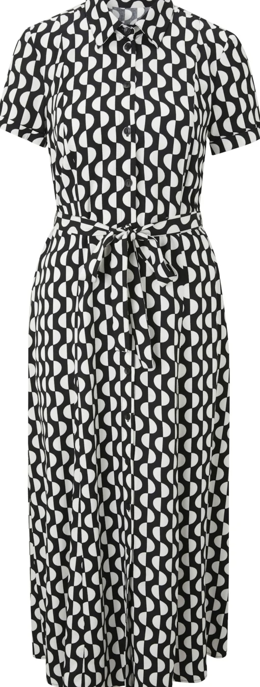 Druckkleid mit Stoffbindegürtel