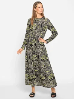 Druckkleid mit Tunnelzug auf Taillenhöhe