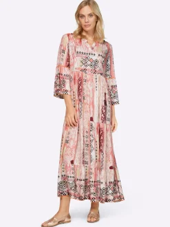 Druckkleid mit Volants an den 3/4-Ärmeln