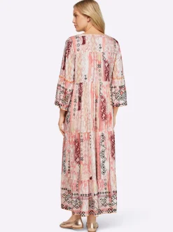 Druckkleid mit Volants an den 3/4-Ärmeln