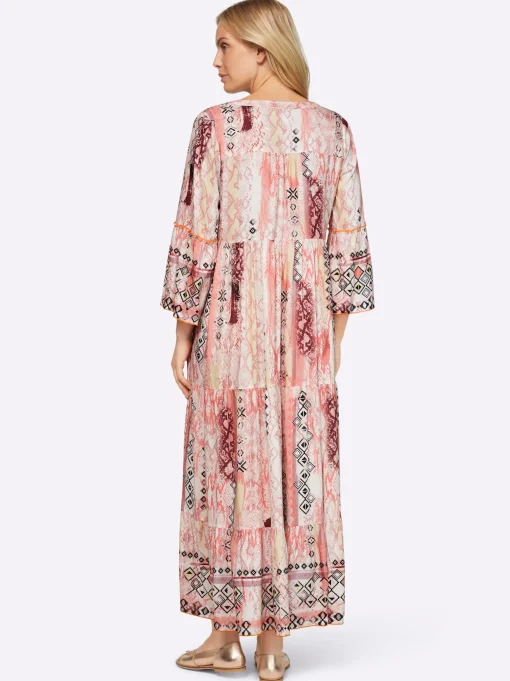 Druckkleid mit Volants an den 3/4-Ärmeln