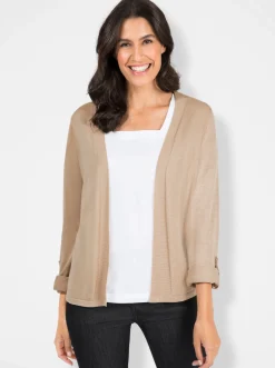 Feinstrickjacke mit regulierbarer Ärmellänge