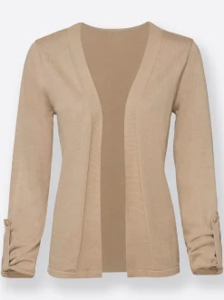 Feinstrickjacke mit regulierbarer Ärmellänge