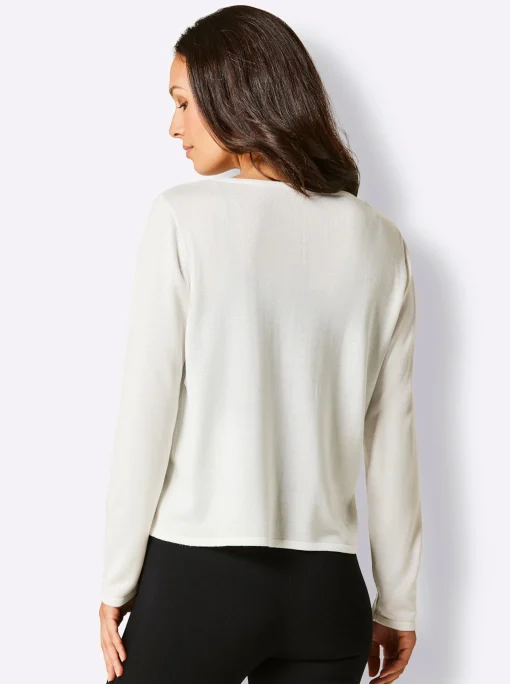 Feinstrickjacke mit Verzierungen vorne